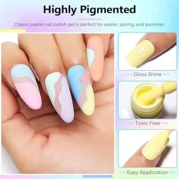 AIMEILI 12pcs Pastel Gel Nail Polish Set for Spring