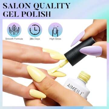 AIMEILI 12pcs Pastel Gel Nail Polish Set for Spring