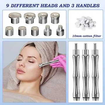 Yekavo Diamond Dermabrasion Tips Microdermabrasion Machine Accessories Dermabrasion Tool Microdermabrasion Replacements 9 Tips 3 Wands