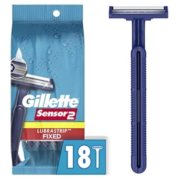 Gillette Sensor2 Disposable Razors for Men - Water Activated Lubrastrip, 18 Count
