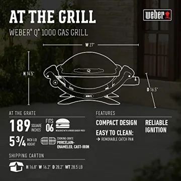Weber Q1000 Liquid Propane Grill, Compact and Versatile