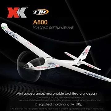 GoolRC XK A800 RC Airplane, 2.4GHz Remote Control Airplane, 5 Channel Fixed Wing Plane with 3D 6G Mo...