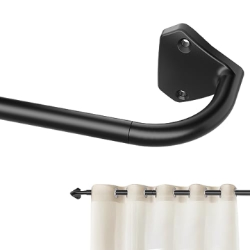 GXOACKJ Premium Adjustable Black Wrap Around Curtain Rods for Stylish Interiors