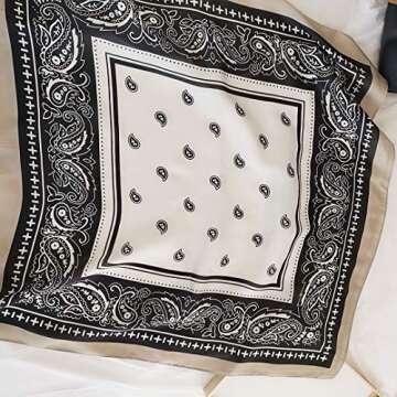 FONYVE Silk Scarfs for Women Lightweight, Fashion Head Scarf, Satin Hair Wrap for Sleeping 27.5 × 27.5 inches