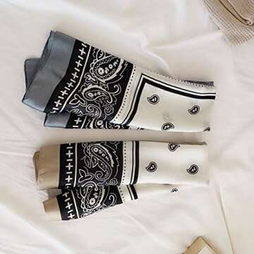 FONYVE Silk Scarfs for Women Lightweight, Fashion Head Scarf, Satin Hair Wrap for Sleeping 27.5 × 27.5 inches