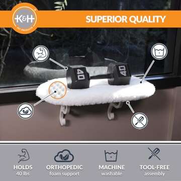 K&H Kitty Sill Cat Window Perch for Large Cats