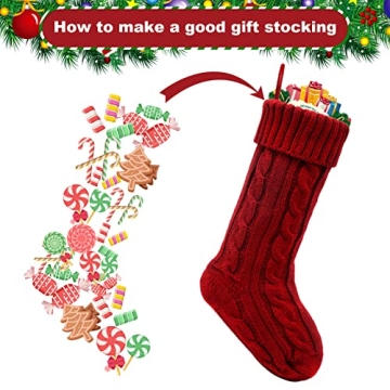 HEYHOUSE Christmas Stockings - 4 Pack Knitted Holiday Decor