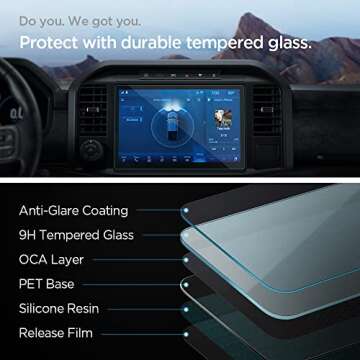 Spigen Tempered Glass Screen Protector [GlasTR Slim] designed for Ford F-150, Ford F-150 Lightning, Ford Expedition 12 inch Dashboard Touchscreen