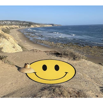 Smiley Face Round Towel for Beach Pool Surfing Outdoor Yoga Meditation Blanket for Family Fun Smile ...