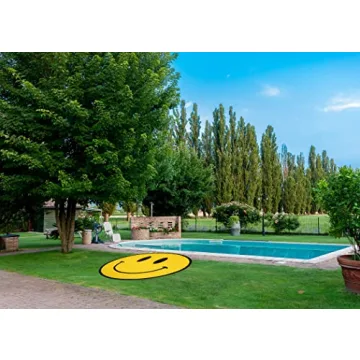 Smiley Face Round Towel for Outdoor Fun and Relaxation