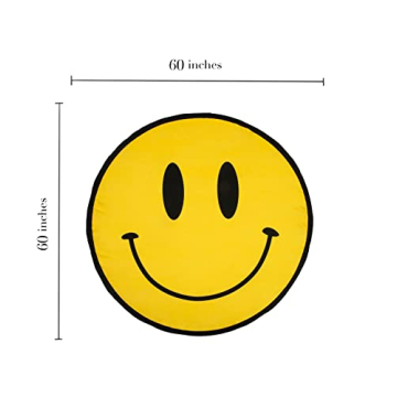 Smiley Face Round Towel for Outdoor Fun and Relaxation