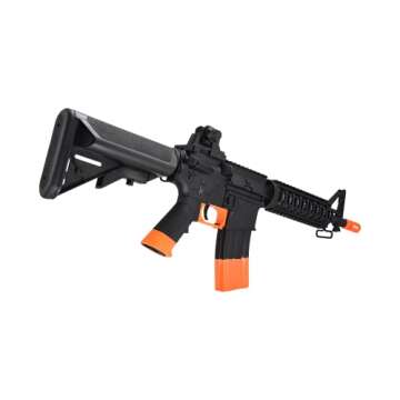 SOFT AIR USA Colt M4 CQB AEG Electric Airsoft Rifle, Black, 453 FPS