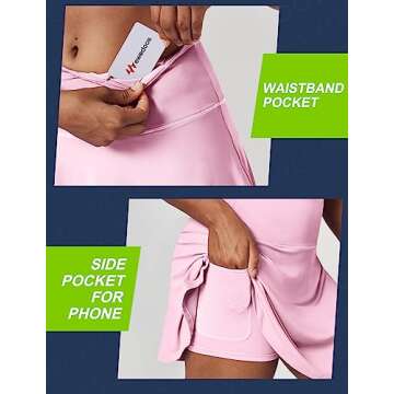 Ewedoos Tennis Skirt Womens Skorts with Pockets Shorts Tennis Skirts for Women Athletic Golf Running Pickleball