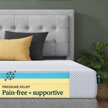 ZINUS 6 Inch Cooling Gel Memory Foam Mattress Twin Fiberglass Free