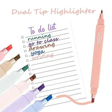 BAISDY 12Pcs Pastel Highlighters for Journals and Planners