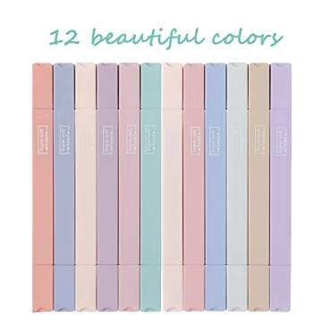 BAISDY 12Pcs Pastel Highlighters for Journals and Planners