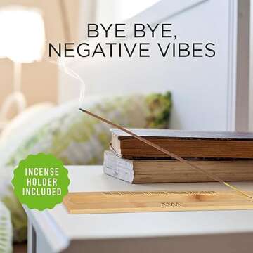 Palo Santo Incense Sticks with Burner, Smudge Incense for Negative Energy Cleansing, Incenses Altern...