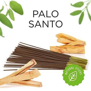 Palo Santo Incense Sticks with Burner, Smudge Incense for Negative Energy Cleansing, Incenses Alternative to White Sage Bundle and Palo Santo Stick Smudging, Incense & Incense Holders (Palo Santo)