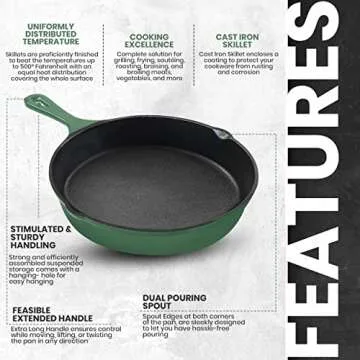Utopia Kitchen 3-Piece Cast Iron Skillet Set for Versatile Cooking
