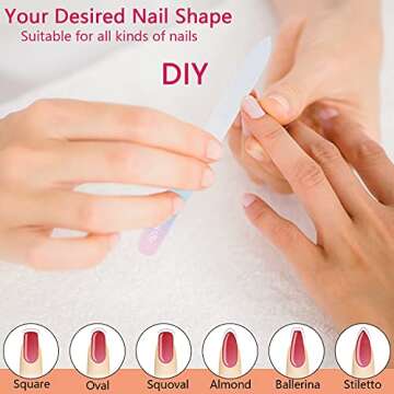 Crystal Nail File - Pink & Green Etched Glass Elegance