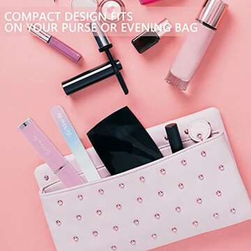 Crystal Nail File - Pink & Green Etched Glass Elegance