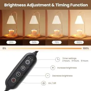 Erumpere Candle Warmer Lamp, Dimmable Candle Warmer Lamp for Jar Candles, White Candle Warmer Lamp with Timer 2H/4H/8H Nightstand Lamp for Bedroom (2 Wax Warmer Bulbs)