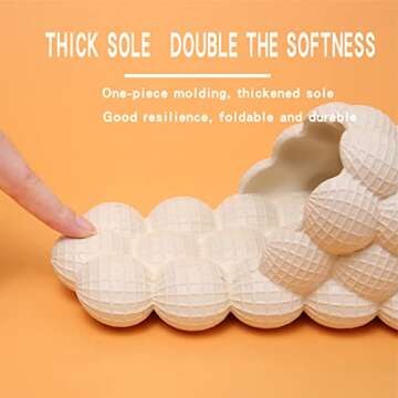 FTYUNWE bubble slippers Funny Bag Shoes Creative Fruit Word Drag Fashion Trend Home Shell Beach Slippers,White-42, 8-8.5