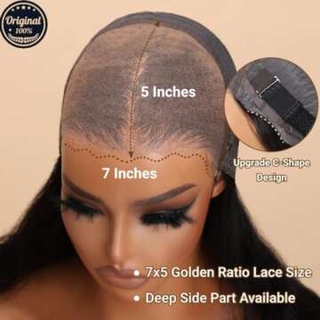 Nadula Bye Bye Knots Wig Body Wave 7x5 Invisible Knots HD Lace Front Put on and Go Glueless Wigs Human Hair Pre Plucked Pre Cut Hairline 180% Density 24inch