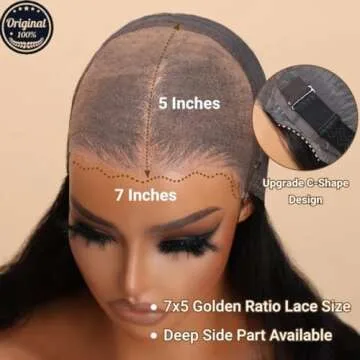 Nadula Bye Bye Knots Wig Body Wave 7x5 Invisible Knots HD Lace Front Put on and Go Glueless Wigs Human Hair Pre Plucked Pre Cut Hairline 180% Density 24inch