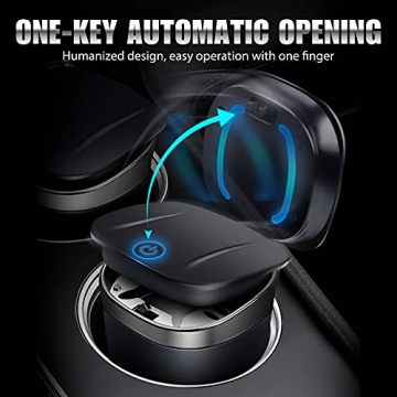 Smell Proof Car Ashtray with Lid and Blue LED Light