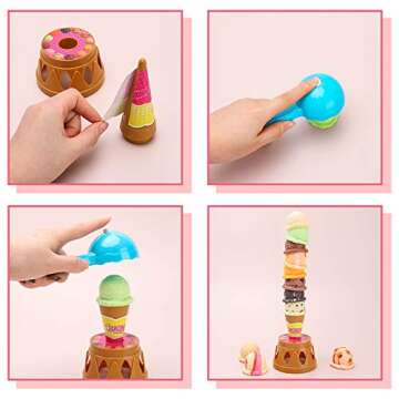 BigOtters Ice Cream Game,Ice Cream Cone Play Set Sweet Treats Ice Cream Parlour Toy Frozen Dessert I...