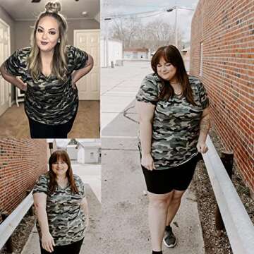 FOREYOND Plus Size Workout Tops for Women T Shirts Short Sleeve Loose Fit V Neck Clothing Yoga Casual Summer Tie Dye1 3X