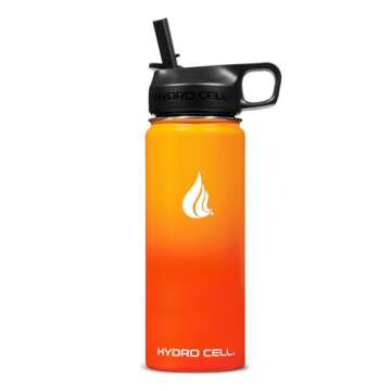 HYDRO CELL Stainless Steel Insulated Water Bottle with Straw - For Cold & Hot Drinks - Metal Vacuum ...