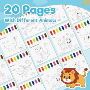 ZMLM Paint with Water Books for Kids - Easter Basket Stuffers Mess Free Coloring Activity for Toddlers - Arts & Crafts Gifts Toys for Valentines Birthday Christmas Boy Girls Ages 4 5 6 7 8(Dinosaurs)