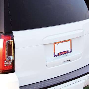 Rico Industries NCAA Clemson Tigers Two-Tone 12" x 6" Chrome All Over Automotive License Plate Frame for Car/Truck/SUV