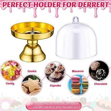 24 Mini Cake Stands with Dome Covers for Parties