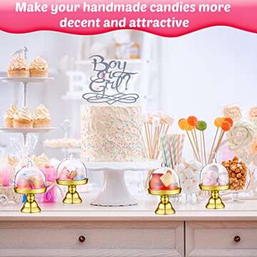 24 Mini Cake Stands with Dome Covers for Parties