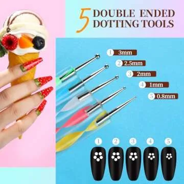 Teenitor Nail Art Kit, Nail Art Tools with Nail Art Brushes, Nail Design Kit, Nail Dotting Tools, Nail Stickers, Nail Rhinestones, Nail Art Foil, Nail Art Tapes, Nail Accessories For Nail Art