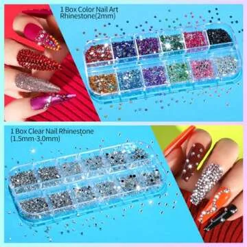 Teenitor Nail Art Kit, Nail Art Tools with Nail Art Brushes, Nail Design Kit, Nail Dotting Tools, Nail Stickers, Nail Rhinestones, Nail Art Foil, Nail Art Tapes, Nail Accessories For Nail Art