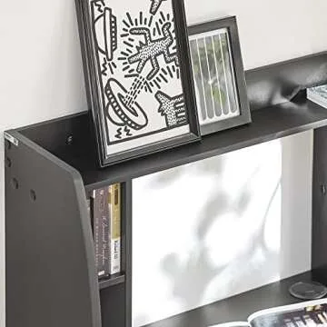 Haotian SoBuy Wall Mounted Folding Table Home Office Workstation Computer Desk with Storage Shelves Trestle Desk, Black FWT18-SCH