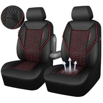 CAR PASS 3D Foam Mesh Leather Car Seat Covers Front Seats, Air Cool Mesh Front Seat Covers for Car, ...