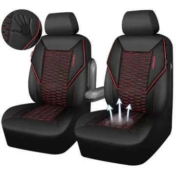 CAR PASS 3D Foam Mesh Leather Car Seat Covers Front Seats, Air Cool Mesh Front Seat Covers for Car, ...