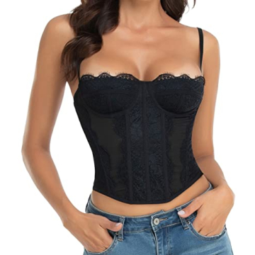 Raxnode Lace Bustier Corset Tops for Women - Sexy Party Clubwear