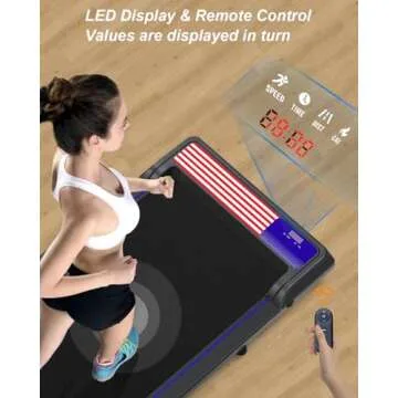 UPREIGN 3 in 1 Treadmill, Portable Under Desk Walking Pad with Incline for Home/Office, Remote Control, LED Display