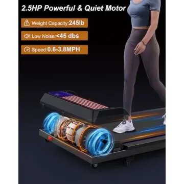 UPREIGN 3 in 1 Treadmill, Portable Under Desk Walking Pad with Incline for Home/Office, Remote Control, LED Display