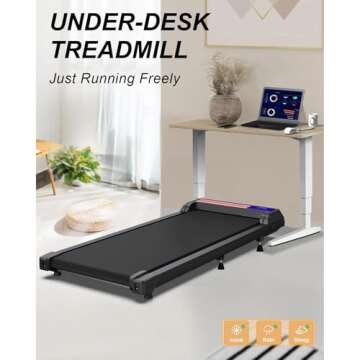 UPREIGN 3 in 1 Treadmill, Portable Under Desk Walking Pad with Incline for Home/Office, Remote Control, LED Display