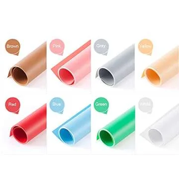 Meking 40X78in / 100X200cm PVC Backdrops 8 Color Kit for Photography