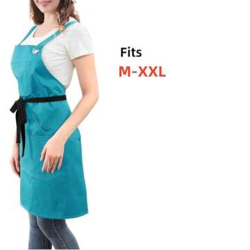 Sturdy Apron with Large Pockets - Unisex - 100% Cotton