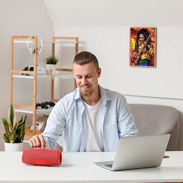 Bob Marley Wall Art Print - Vibrant Reggae Music Poster for Room, Office, Studio, Man Cave, and Home...