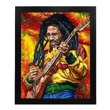 Bob Marley Wall Art Print - Vibrant Reggae Music Poster